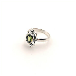 Bague peridot double couronne "RI1064.PE"