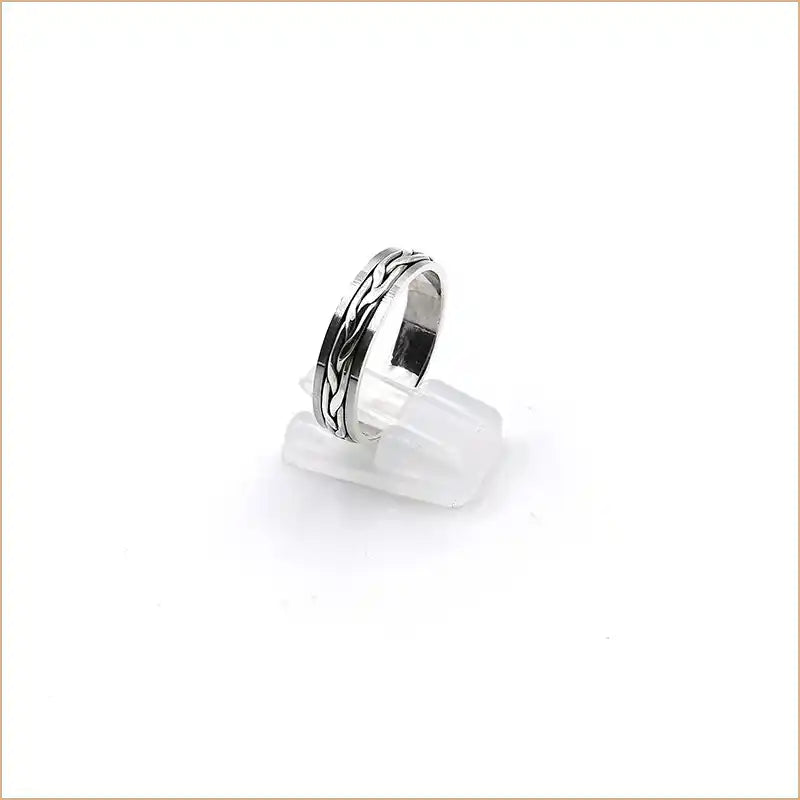 Bague anti-stress fine torsadé en argent 925 "RM1007"