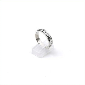 Bague anti-stress fine torsadé en argent 925 "RM1007"