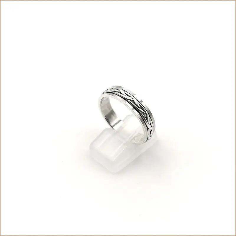 Bague anti-stress fine torsadé en argent 925 "RM1007"