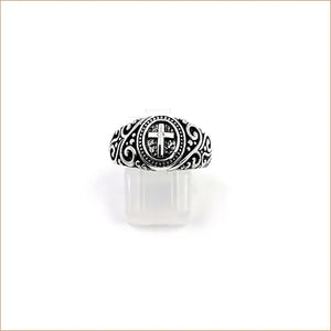 Bague chevalière croix en argent 925 "RM195"