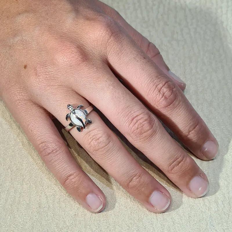 Bague opaline blanche "RO51.W"