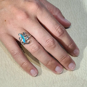Bague opaline bleue "RO52.B"