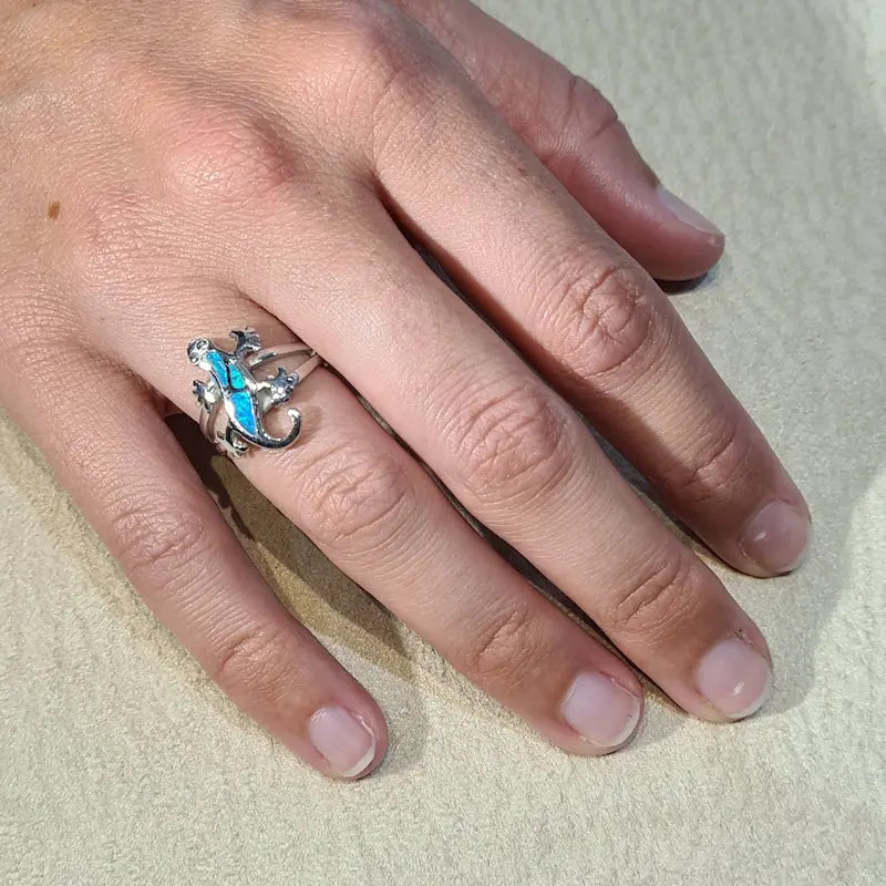 Bague opaline bleue "RO52.B"