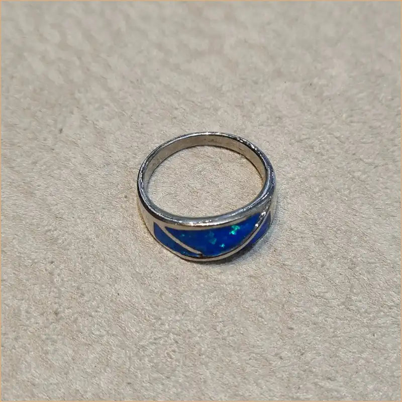 Bague opaline bleue "RO53.B"