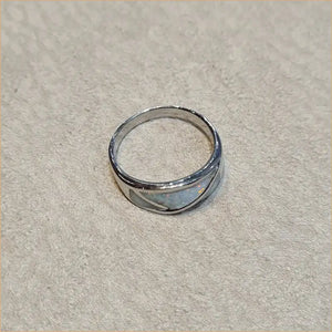 Bague opaline blanche "RO53.W"