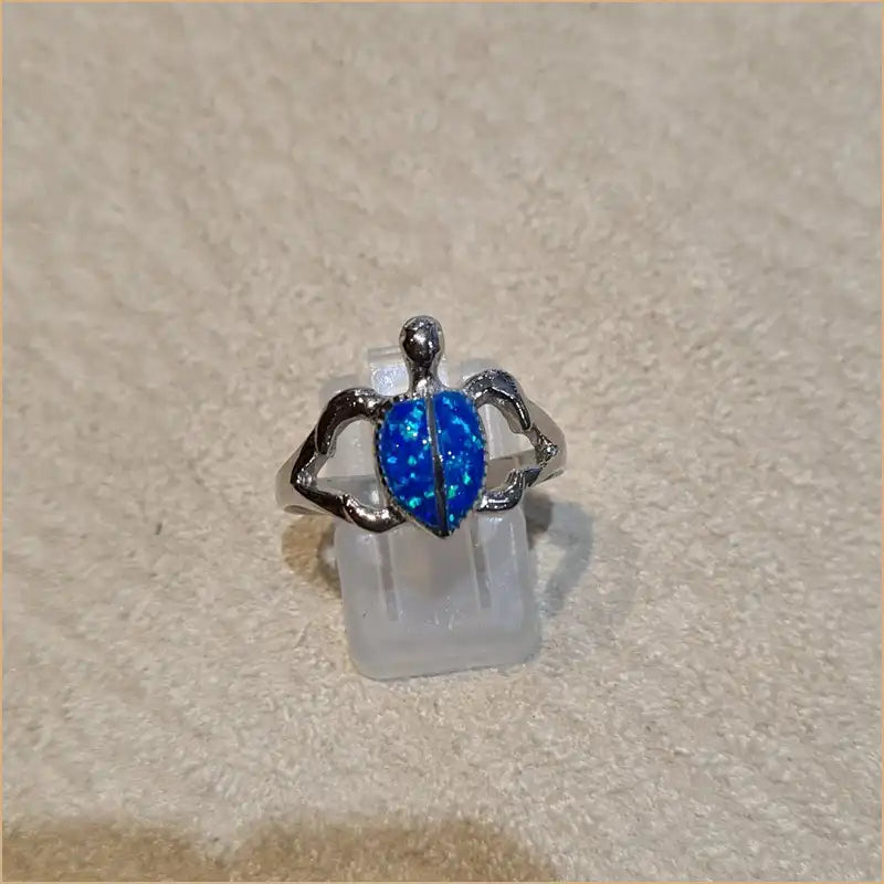 Bague tortue opaline bleue "RO54.B"