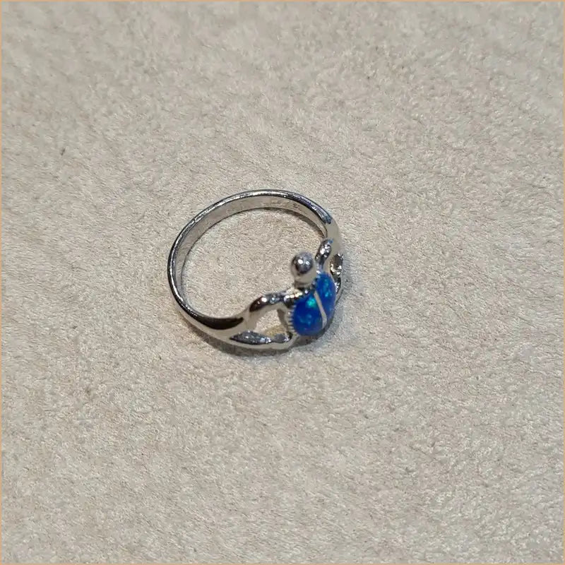 Bague tortue opaline bleue "RO54.B"