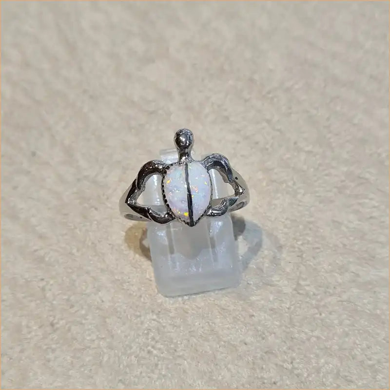 Bague tortue opaline blanche "RO54.W"
