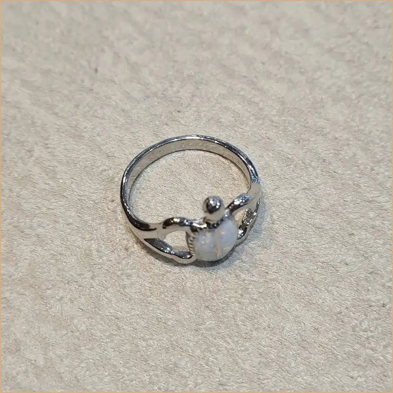 Bague tortue opaline blanche "RO54.W"