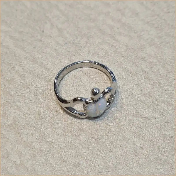 Bague tortue opaline blanche "RO54.W"