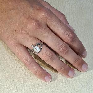 Bague tortue opaline blanche "RO54.W"