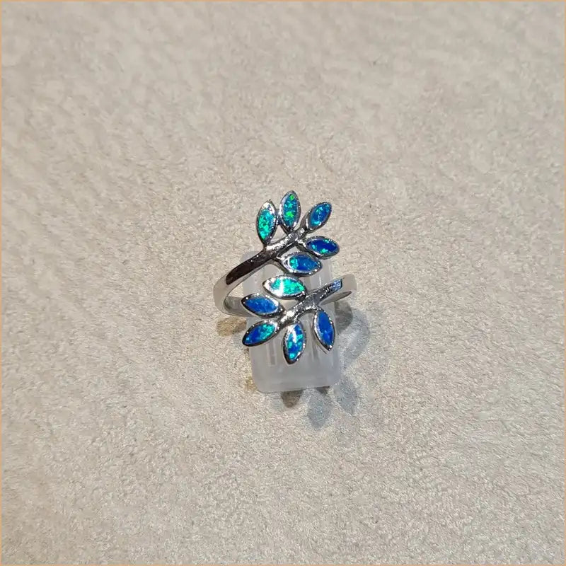 Bague opaline bleue "RO55.B"