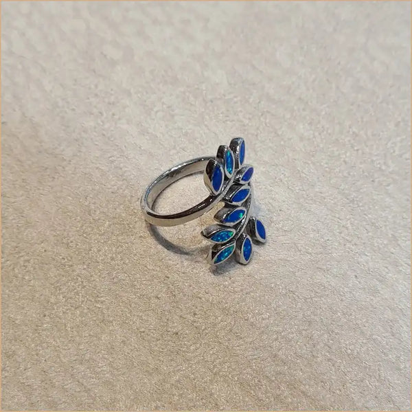 Bague opaline bleue "RO55.B"