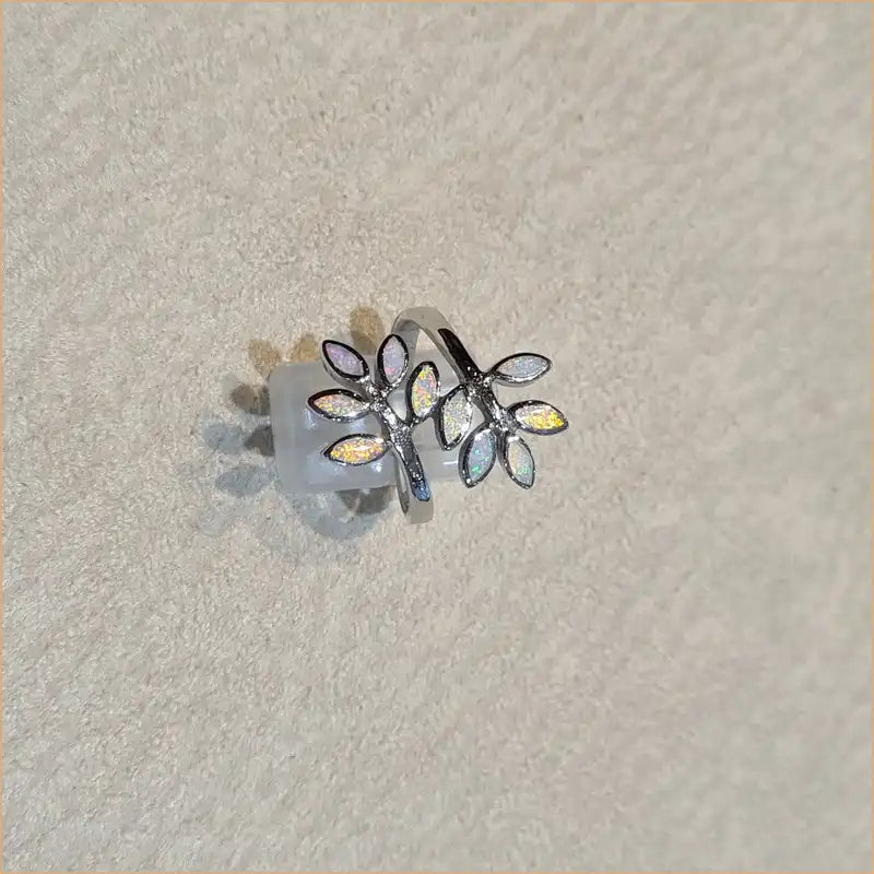 Bague opaline blanche "RO55.W"