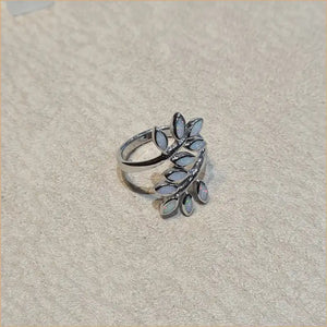 Bague opaline blanche "RO55.W"