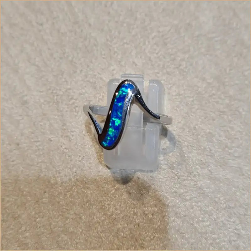 Bague opaline bleue "RO56.B"