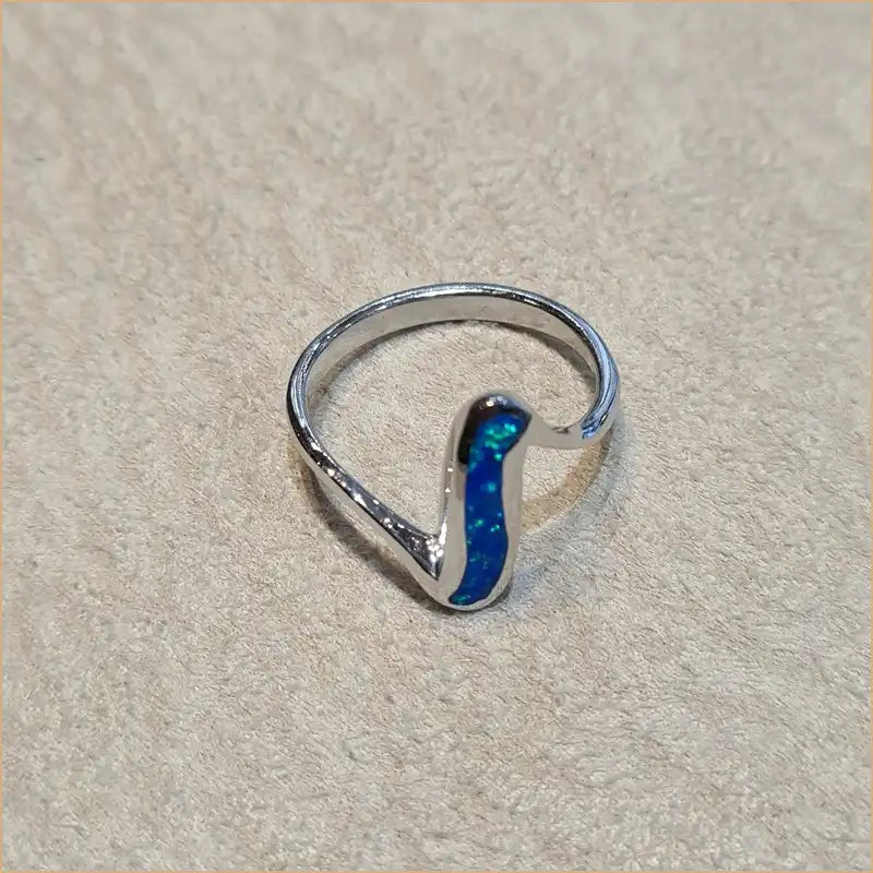Bague opaline bleue "RO56.B"