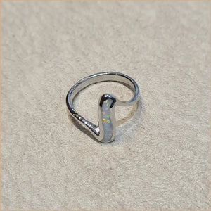 Bague opaline blanche "RO56.W"