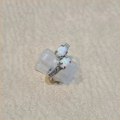 Bague opaline blanche "RO57.W"