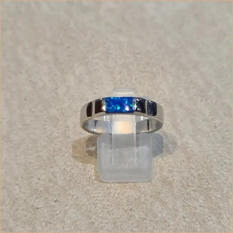 Bague opaline bleue "RO58.B"