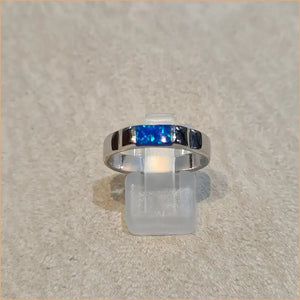 Bague opaline bleue "RO58.B"