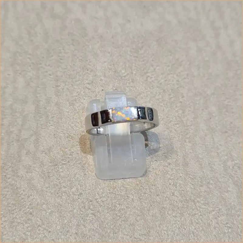 Bague opaline blanche "RO58.W"