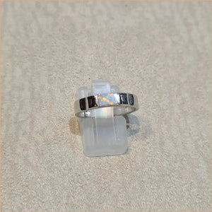 Bague opaline blanche "RO58.W"