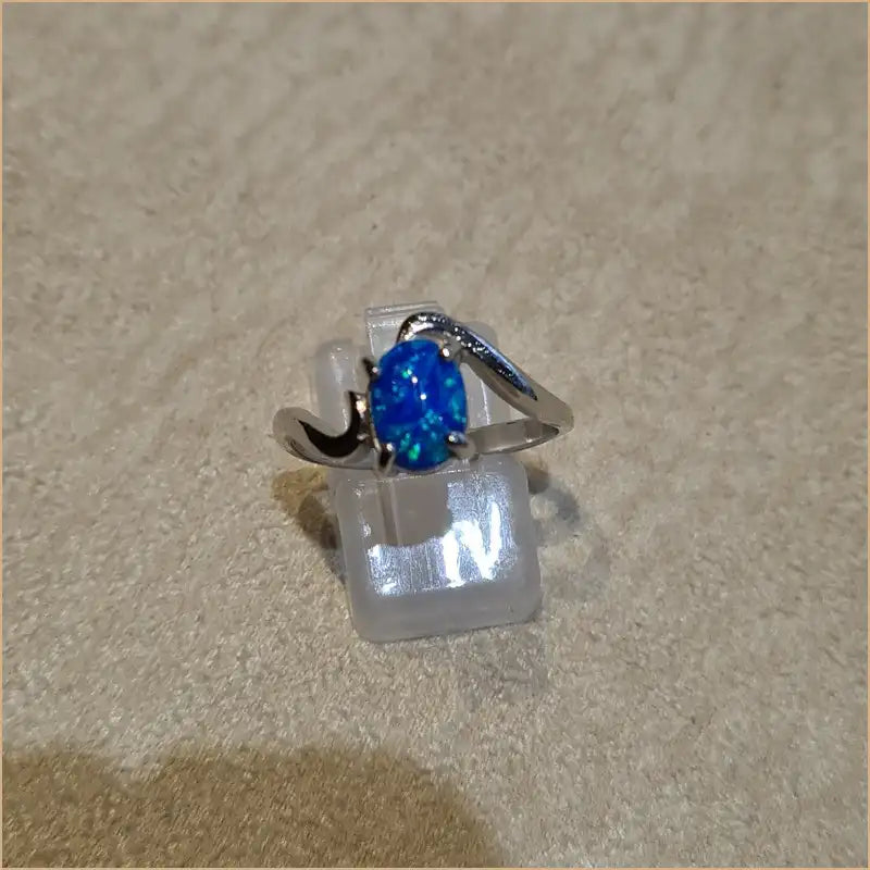 Bague opaline bleue "RO59.B"