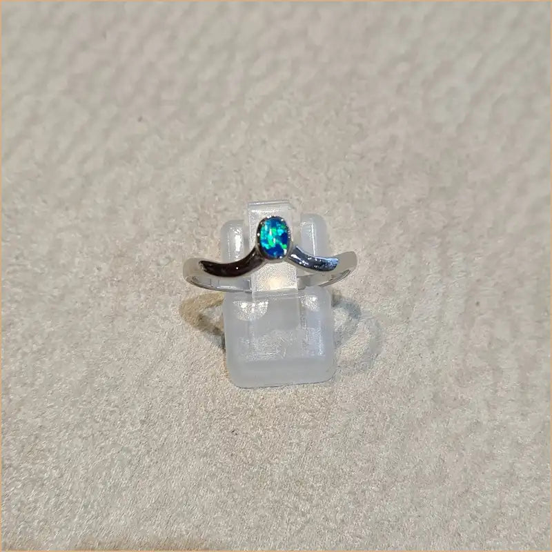 Bague opaline bleue "RO60.B"