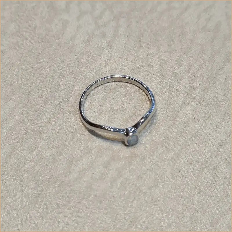 Bague opaline blanche "RO60.W"