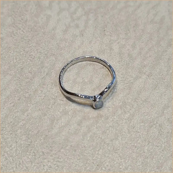 Bague opaline blanche "RO60.W"