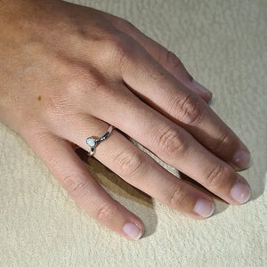 Bague opaline blanche "RO60.W"