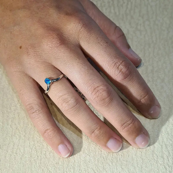 Bague opaline bleue "RO60.B"