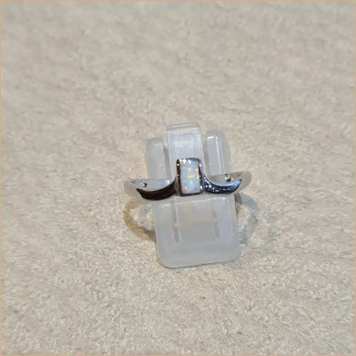 Bague opaline blanche "RO61.W"