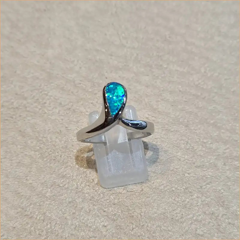 Bague opaline bleue "RO62.B"