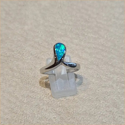Bague opaline bleue "RO62.B"