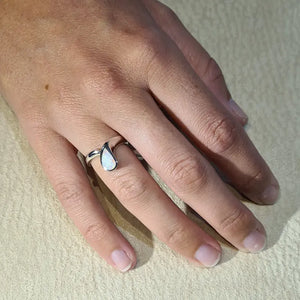 Bague opaline blanche "RO62.W"