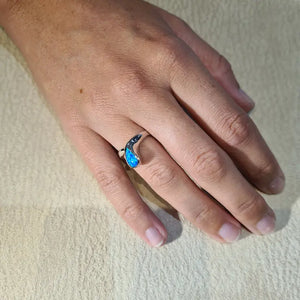 Bague opaline bleue "RO62.B"