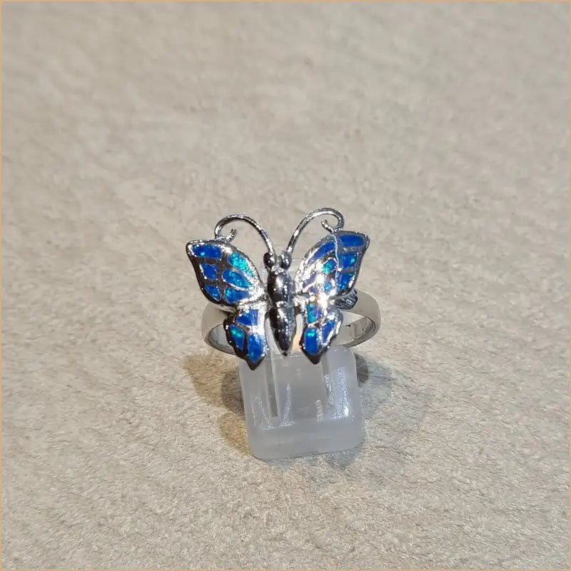 Bague opaline bleue "RO63.B"