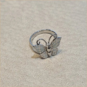 Bague opaline blanche "RO63.W"