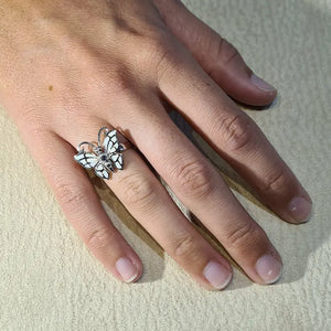 Bague opaline blanche "RO63.W"