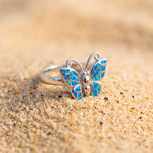 Bague opaline bleue "RO63.B"