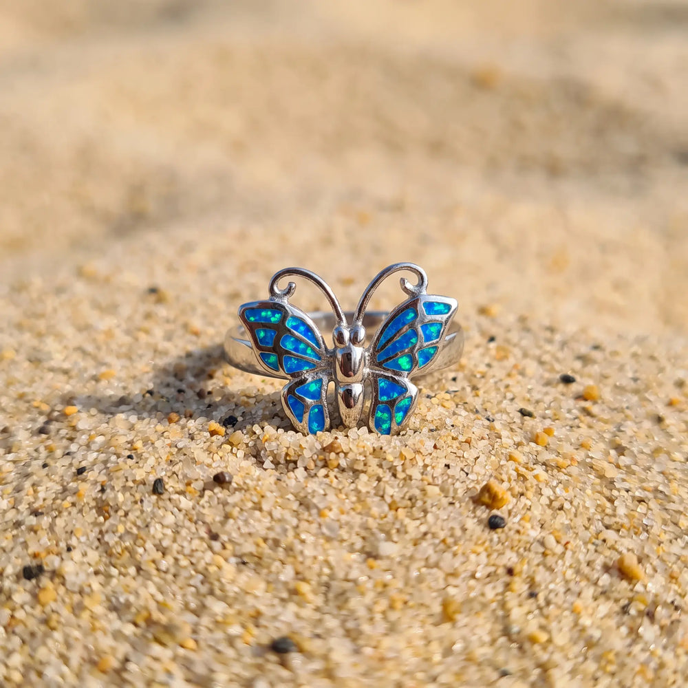 Bague opaline bleue "RO63.B"