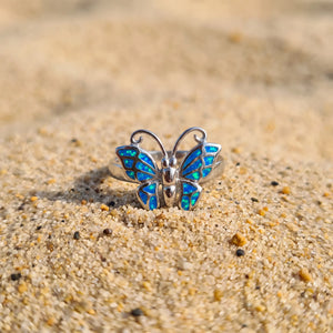 Bague opaline bleue "RO63.B"