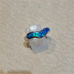 Bague opaline bleue "RO64.B"
