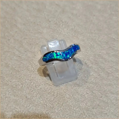 Bague opaline bleue "RO64.B"