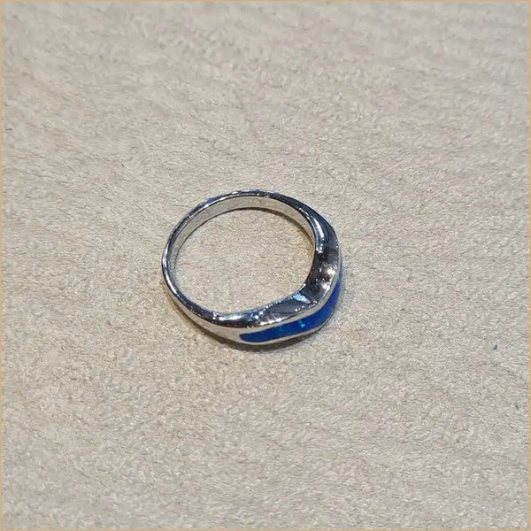 Bague opaline bleue "RO64.B"