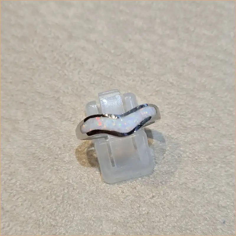 Bague opaline blanche "RO64.W"
