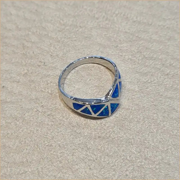 Bague opaline bleue "RO65.B"